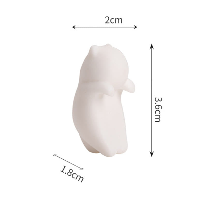 Buddha Stones ​​Mini Hängen Weiße Katze Tee Haustier Keramik Hause Schreibtisch Figur Dekoration - image 12