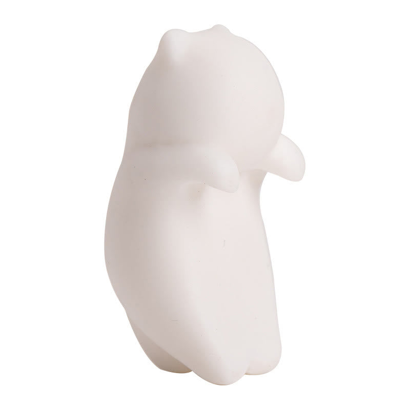 Buddha Stones Mini Hängen Weiße Katze Tee Haustier Keramik Hause Schreibtisch Figur Dekoration