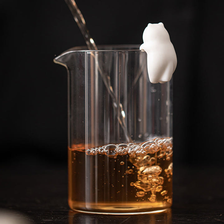 Buddha Stones ​​Mini Hängen Weiße Katze Tee Haustier Keramik Hause Schreibtisch Figur Dekoration - image 9