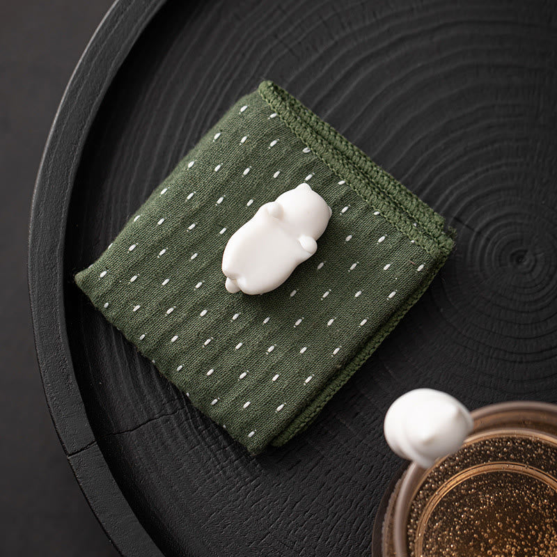 Buddha Stones ​​Mini Hängen Weiße Katze Tee Haustier Keramik Hause Schreibtisch Figur Dekoration - image 11