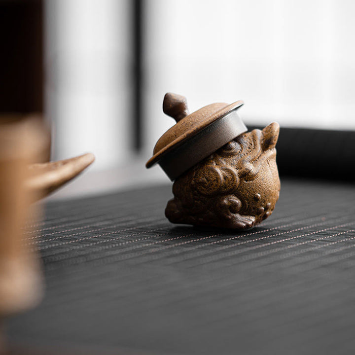 Buddha Stones ​​Mini Stehend Katze Feng Shui Frosch Kröte Tee Haustier Keramik Hause Schreibtisch Figur Dekoration - image 12