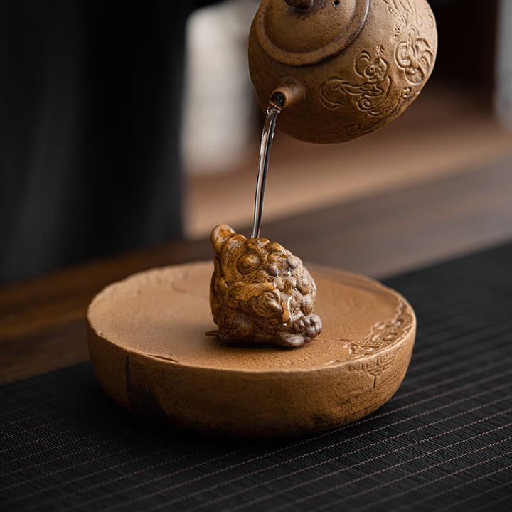 Buddha Stones ​​Mini Stehend Katze Feng Shui Frosch Kröte Tee Haustier Keramik Hause Schreibtisch Figur Dekoration - image 13