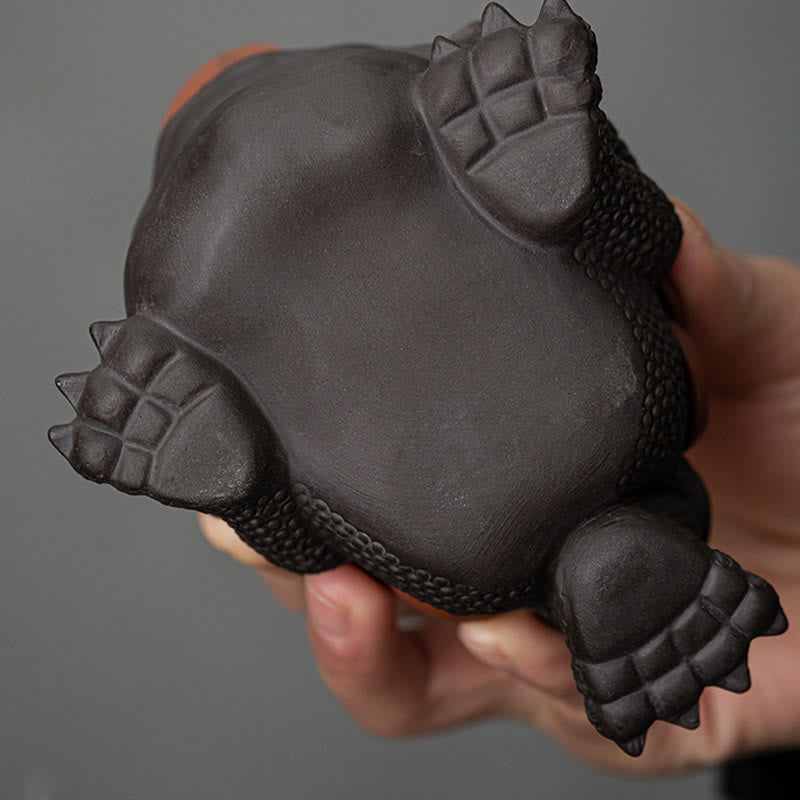 Buddha Stones, Feng Shui, Frosch, Kröte, Kupfermünzen, Keramik, lila Ton, Reichtum, Heim-Tee-Haustier, Figur, Dekoration - image 5