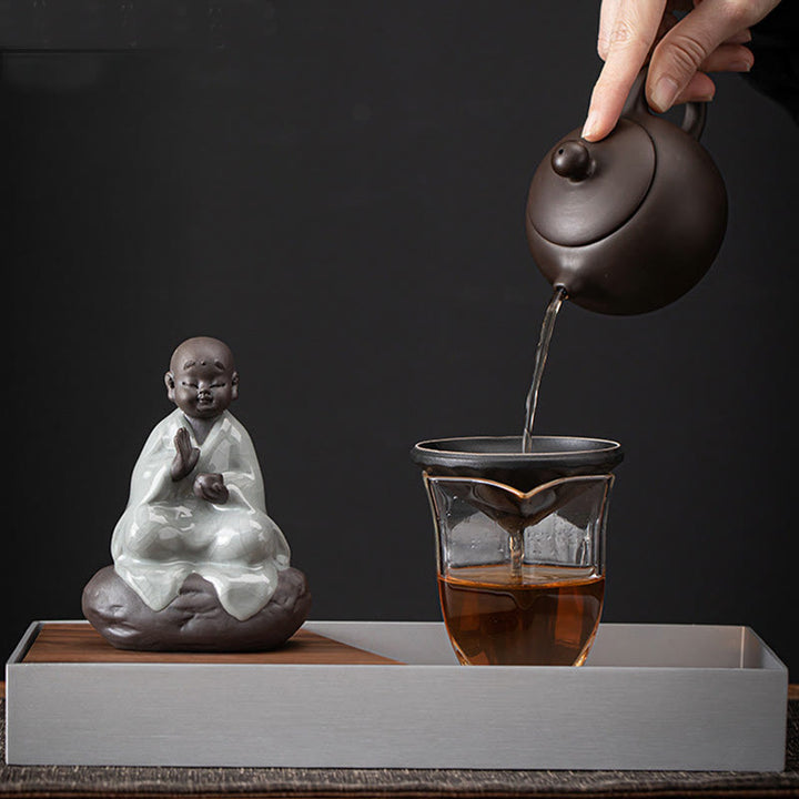 Buddha Stones ​​Kleine Zen Mönch Hut Sieb Keramik Tee Zubehör Figur Startseite Dekoration - image 7