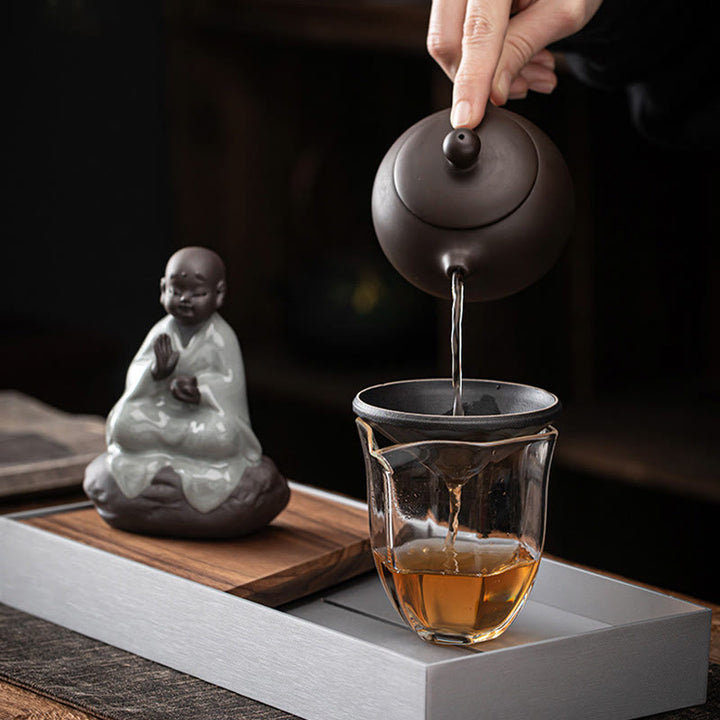 Buddha Stones ​​Kleine Zen Mönch Hut Sieb Keramik Tee Zubehör Figur Startseite Dekoration - image 8