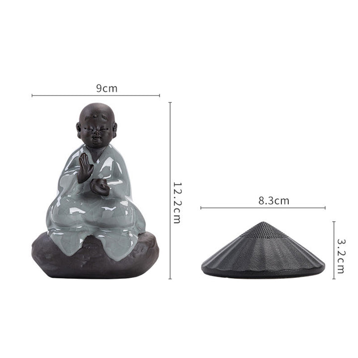 Buddha Stones Kleine Zen Mönch Hut Sieb Keramik Tee Zubehör Figur Startseite Dekoration