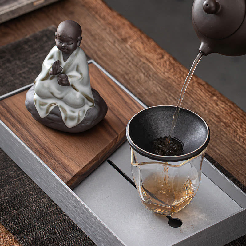 Buddha Stones ​​Kleine Zen Mönch Hut Sieb Keramik Tee Zubehör Figur Startseite Dekoration - image 5