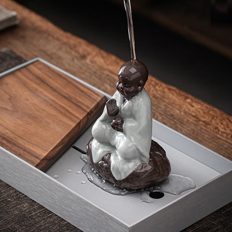 Buddha Stones ​​Kleine Zen Mönch Hut Sieb Keramik Tee Zubehör Figur Startseite Dekoration - image 9