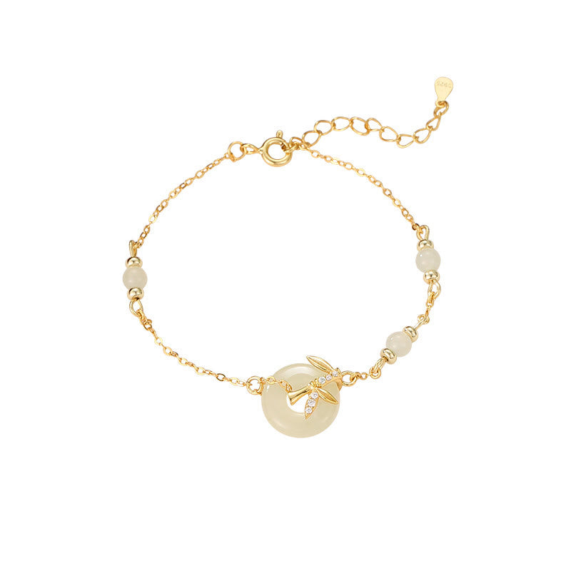 Buddha Stones Hetian Jade 925 Sterling Silber Zirkonia Peace Schnalle Glücksarmband - image 10