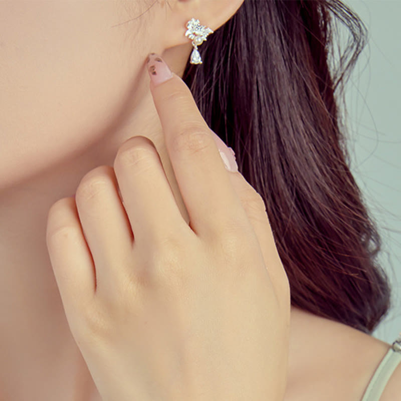 Buddha Stones Hetian Jade 925 Sterling Silber Zirkonia Perle Fülle Ohrringe  - image 2