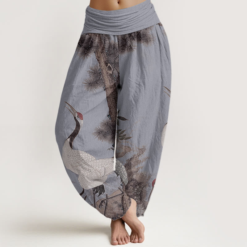 Buddha Stones Lässige Haremshose für Damen mit elastischer Taille - Hellstahlblau - US22， UK/AU26，EU54 (6XL) - image 8