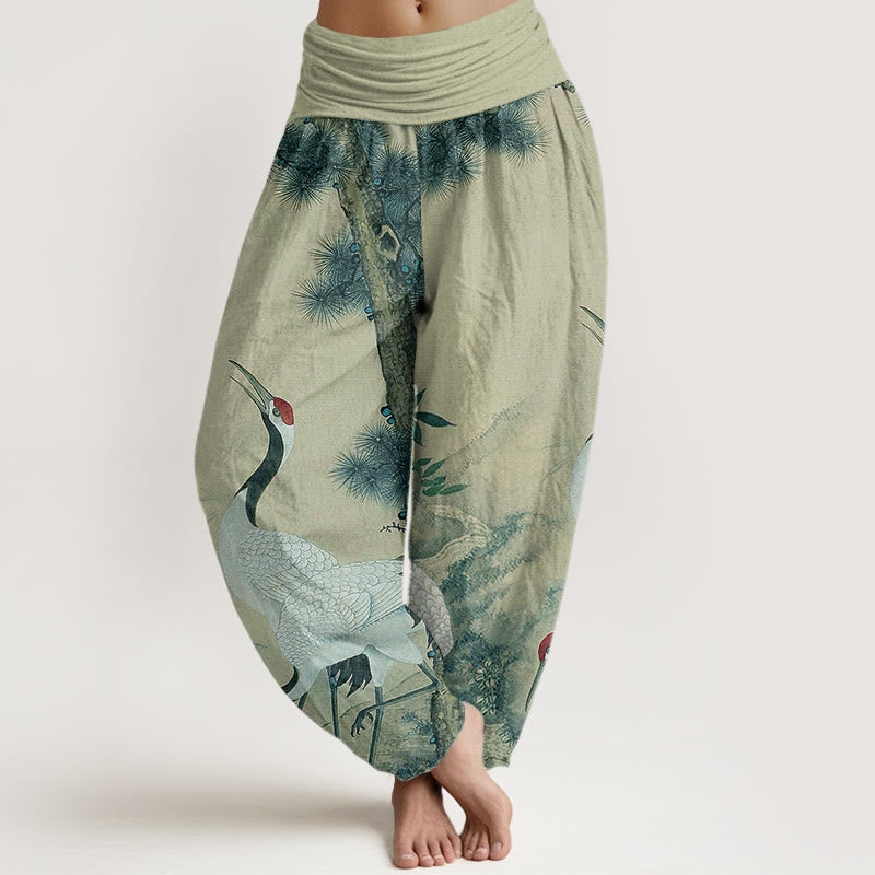 Buddha Stones Lässige Haremshose für Damen mit elastischer Taille - DunkelMeergrün - US22， UK/AU26，EU54 (6XL) - image 5