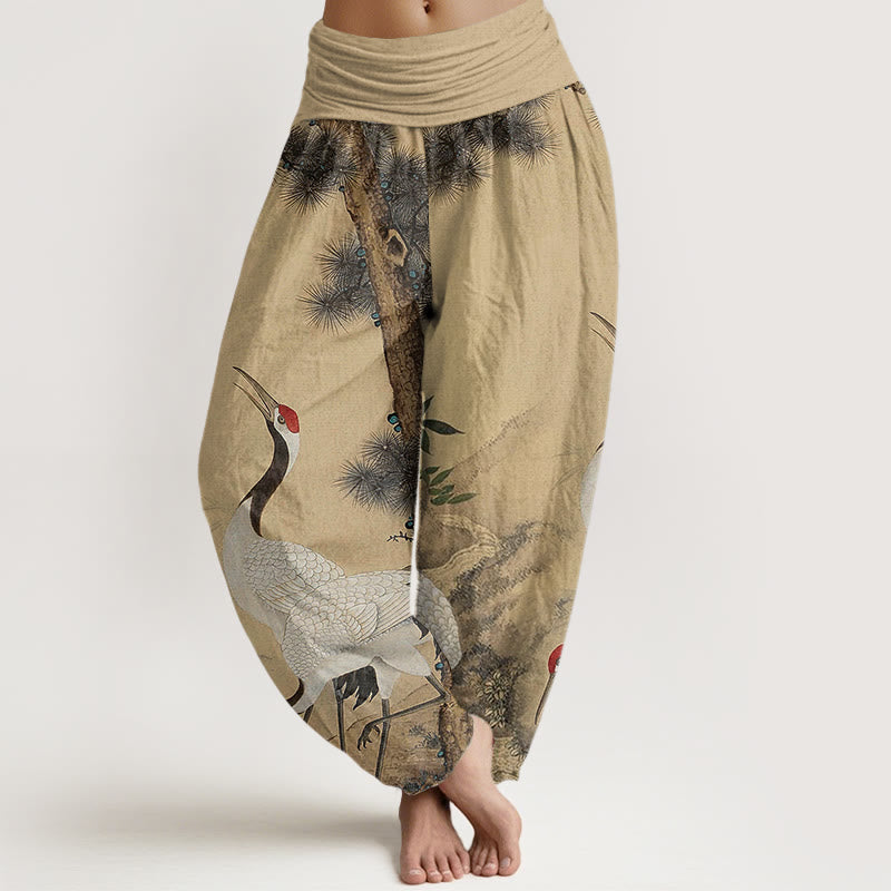 Buddha Stones Lässige Haremshose für Damen mit elastischer Taille - Weizen - US22， UK/AU26，EU54 (6XL) - image 1