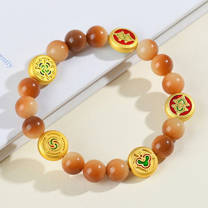 Buddha Stones Bodhi-Samen Fünf Richtungen Götter des Reichtums Weisheit Armband