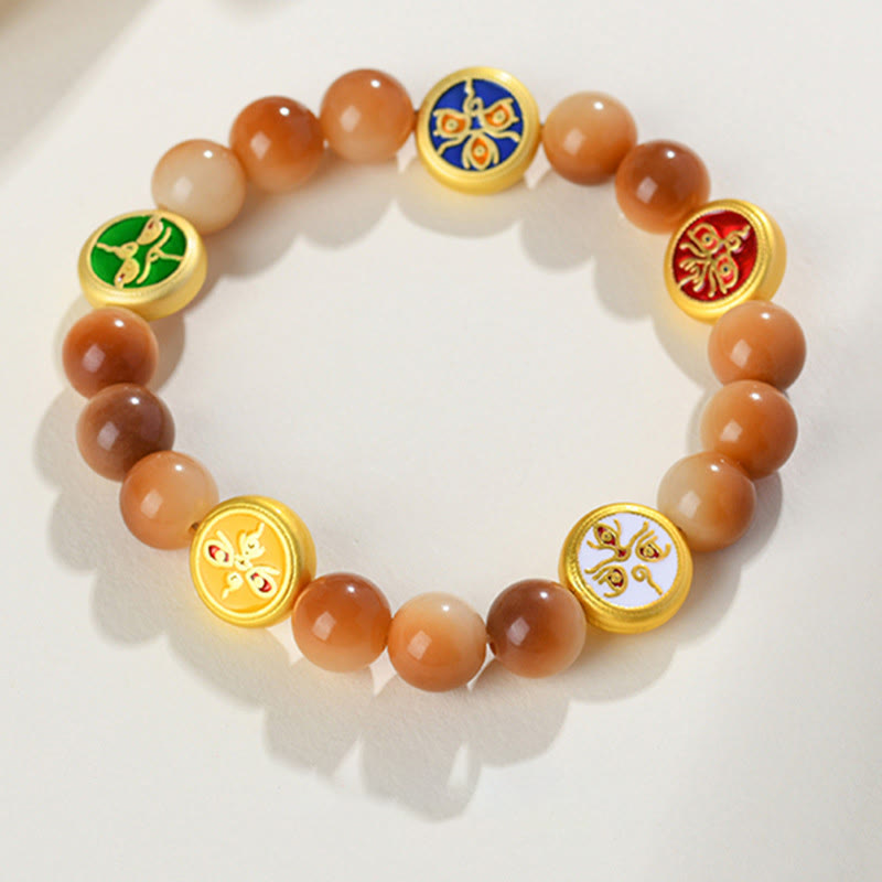 Buddha Stones Bodhi-Samen Fünf Richtungen Götter des Reichtums Weisheit Armband