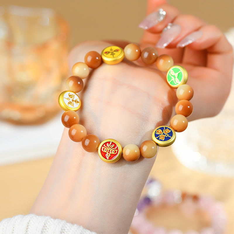 Buddha Stones Bodhi-Samen Fünf Richtungen Götter des Reichtums Weisheit Armband