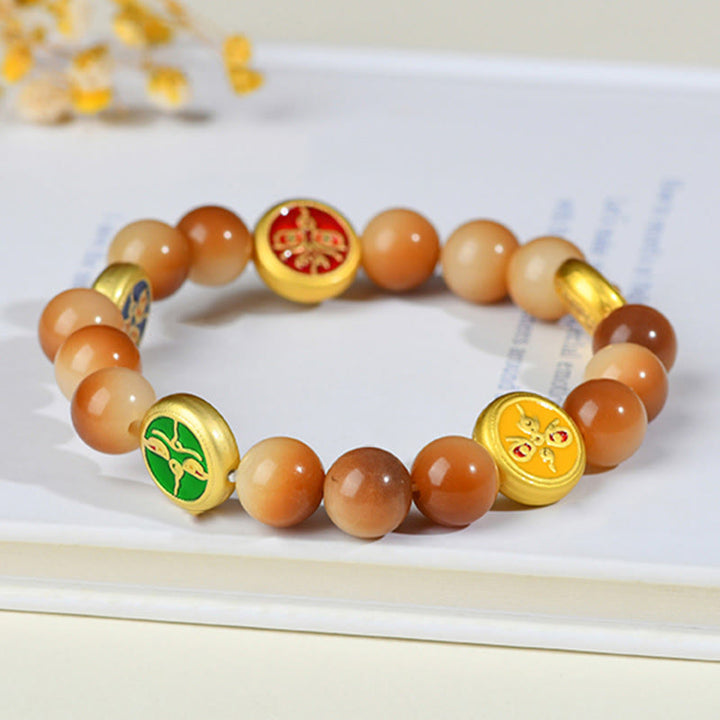 Buddha Stones Bodhi-Samen Fünf Richtungen Götter des Reichtums Weisheit Armband