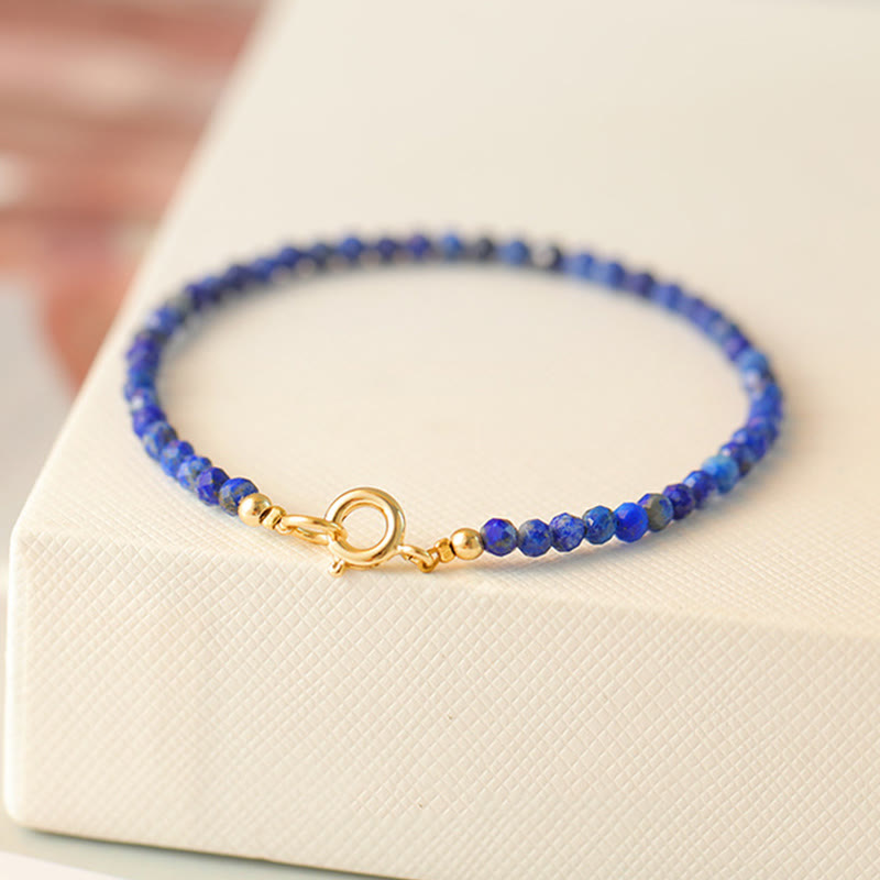 Buddha Stones, kleines Lapislazuli-Armband mit ultradünnen Perlen - image 1