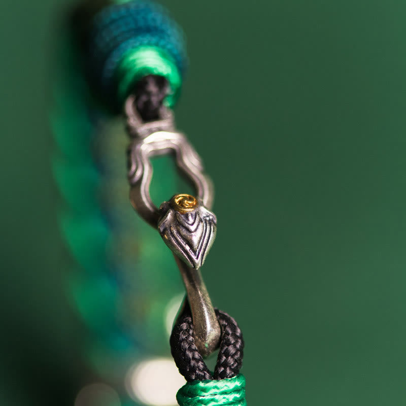 Buddha Stones Jahr der Schlange 999 Sterling Silber Schnur Schutz geflochtenes Armband - image 9