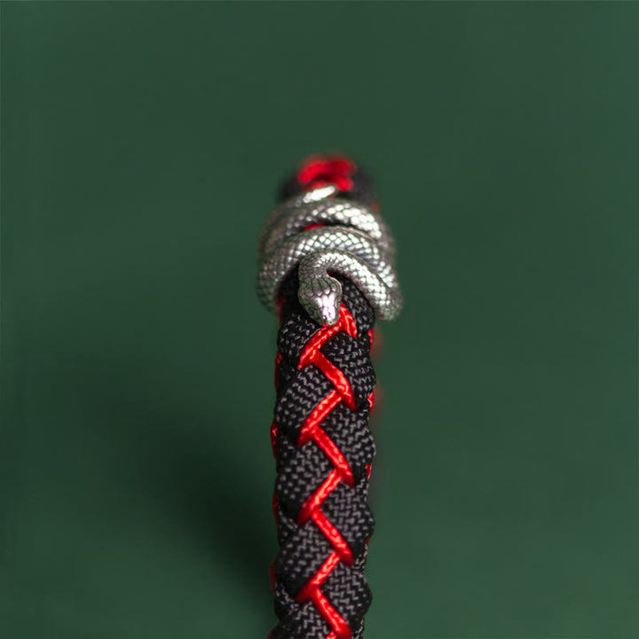 Buddha Stones Jahr der Schlange 999 Sterling Silber Schnur Schutz geflochtenes Armband - image 11