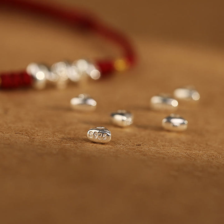 Buddha Stones 925 Sterling Silber Schnur Schutz Glück Ultradünnes geflochtenes Armband Fußkettchen - image 9