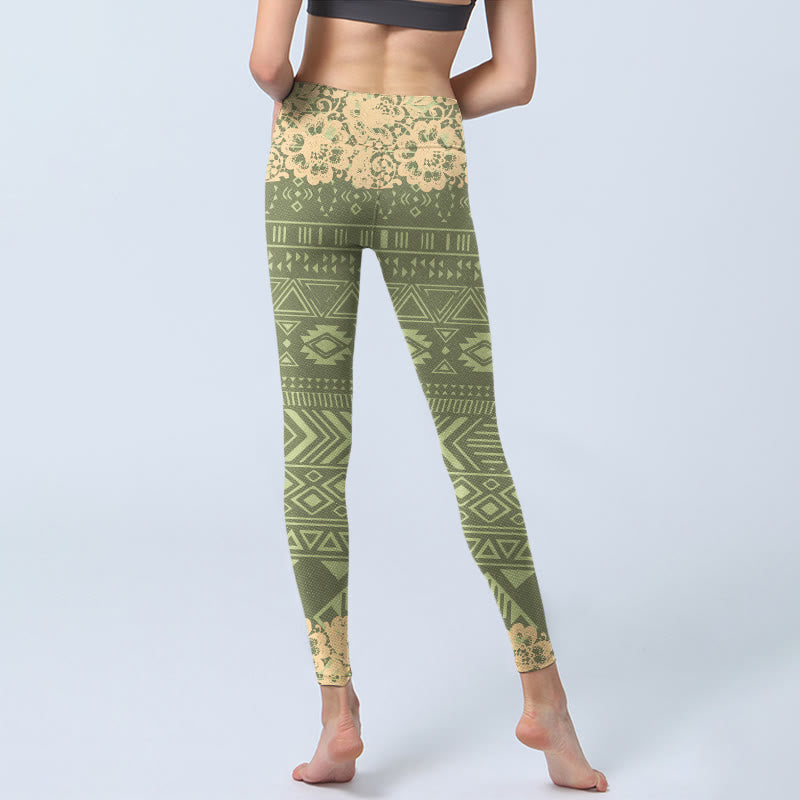 Buddha Stones Blumen Geometrische Formen Gym Leggings frauen Yoga Hosen