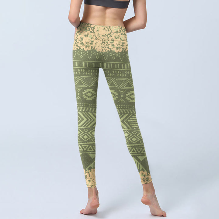 Buddha Stones ​​Blumen Geometrische Formen Gym Leggings frauen Yoga Hosen - image 6