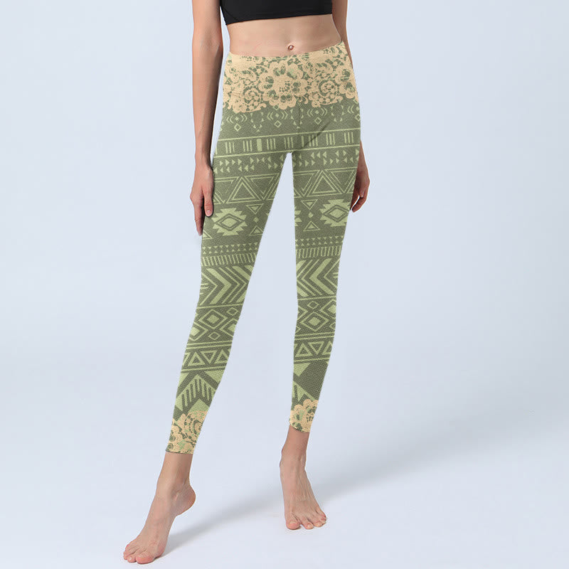 Buddha Stones Blumen Geometrische Formen Gym Leggings frauen Yoga Hosen