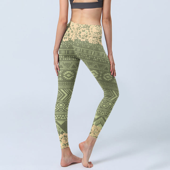 Buddha Stones Blumen Geometrische Formen Gym Leggings frauen Yoga Hosen