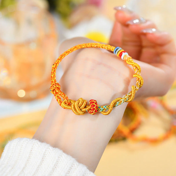 Buddha Stones Buntes Armband mit Schlangen- und Drachenmotiv, Jahr der Schlange, Glücksbringer