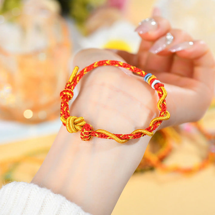 Buddha Stones Buntes Armband mit Schlangen- und Drachenmotiv, Jahr der Schlange, Glücksbringer