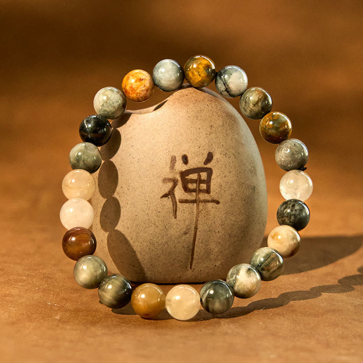 Buddha Stones Armband aus natürlichem Adlerauge-Stein, positives Selbstvertrauen