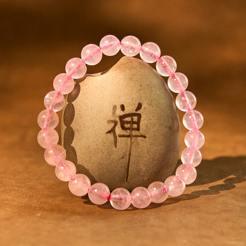 Buddha Stones Rosenquarz Heilenergie-Armband