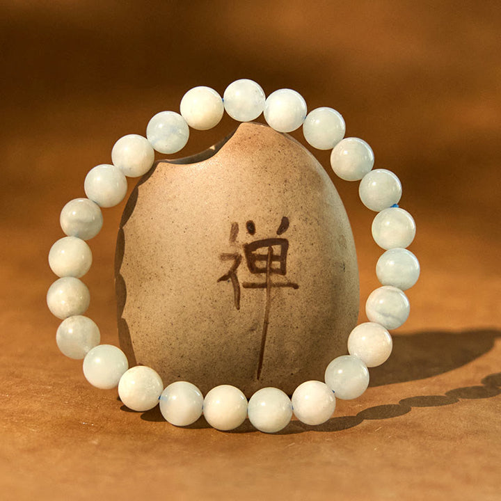 Buddha Stones Armband mit Heilperlen aus natürlichem Aquamarin