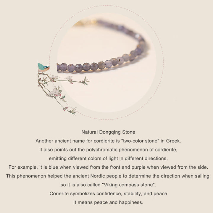 Buddha Stones , 3 mm, Amethyst, Iolith, ultradünne Perlen, 14 Karat vergoldetes Kupfer-Kommunikationsarmband - image 8
