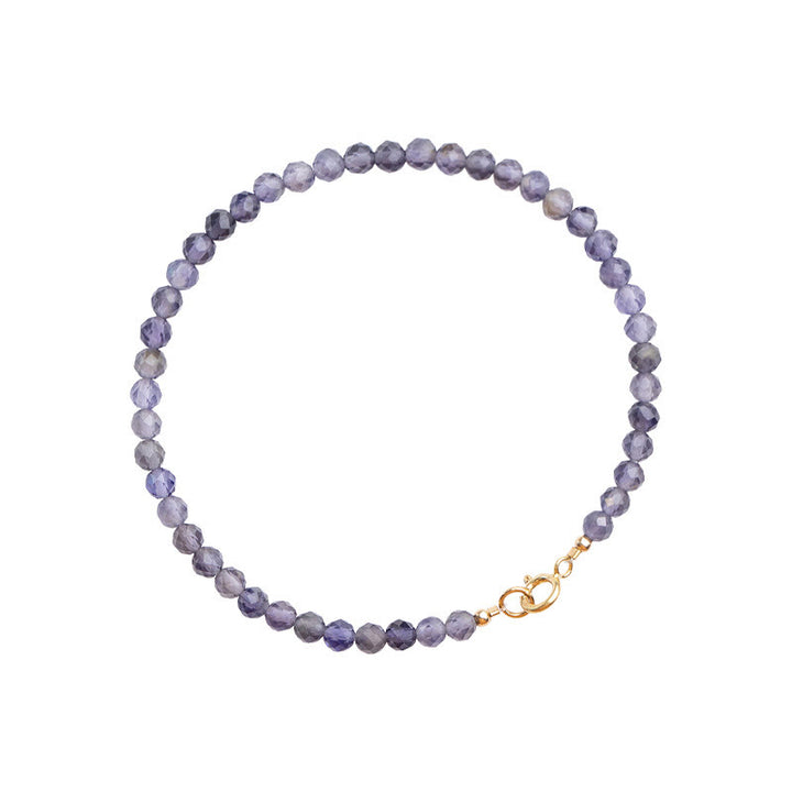 Buddha Stones , 3 mm, Amethyst, Iolith, ultradünne Perlen, 14 Karat vergoldetes Kupfer-Kommunikationsarmband - image 10