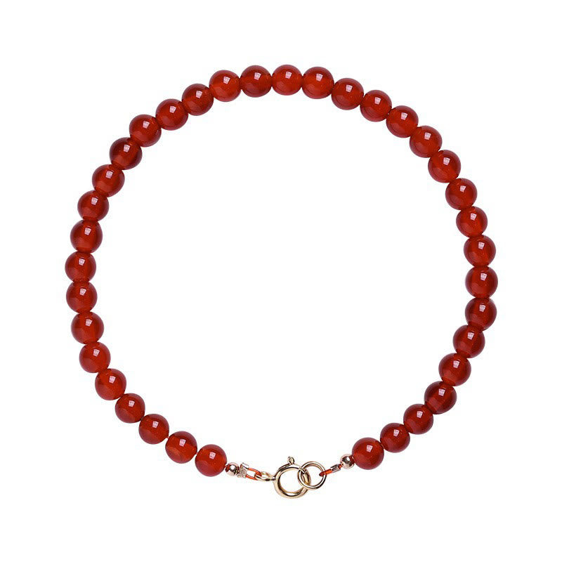 Buddha Stones Kleines rotes Achat-Armband mit ultradünnen Perlen