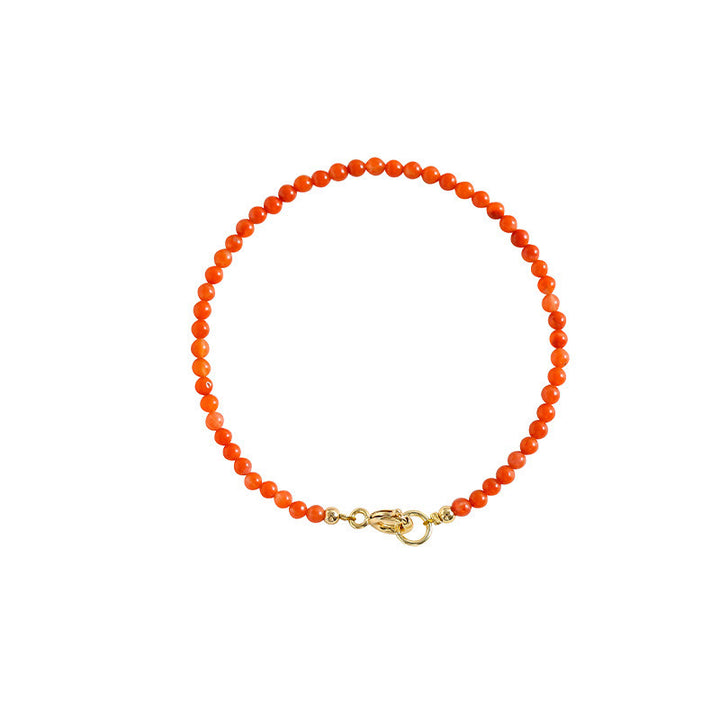 Buddha Stones Natürliches Kirsch-Persimmon-Achat-Armband mit ultradünnen Perlen