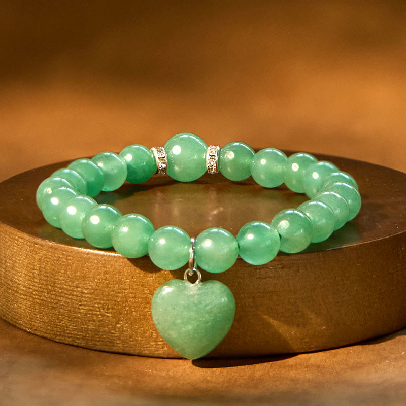 Buddha Stones, verschiedene Kristalle, grüner Aventurin, Liebesherz-Balance-Armband - image 2