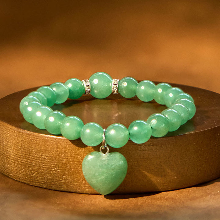 Buddha Stones, verschiedene Kristalle, grüner Aventurin, Liebesherz-Balance-Armband - image 2