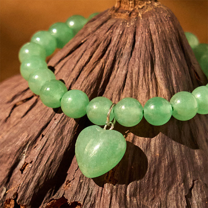 Buddha Stones, verschiedene Kristalle, grüner Aventurin, Liebesherz-Balance-Armband - image 4