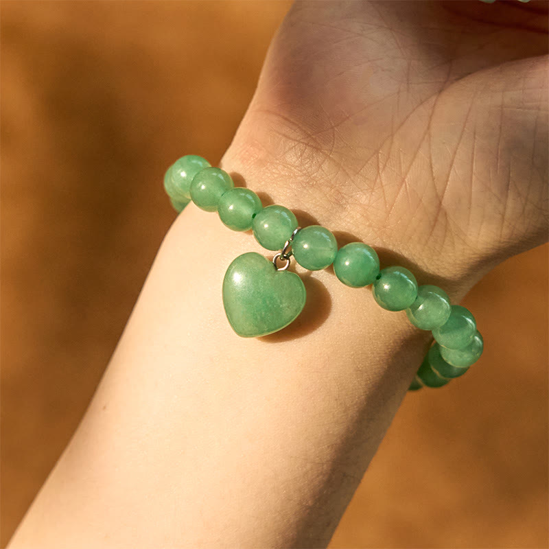 Buddha Stones, verschiedene Kristalle, grüner Aventurin, Liebesherz-Balance-Armband - image 5