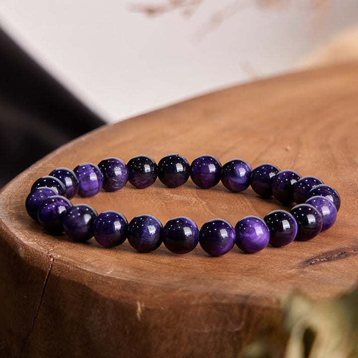 Buddha Stones Lila Tigerauge Kreativitätsarmband - Lila Tigerauge (Handgelenkumfang: 14-16 cm) - 12 mm - image 0