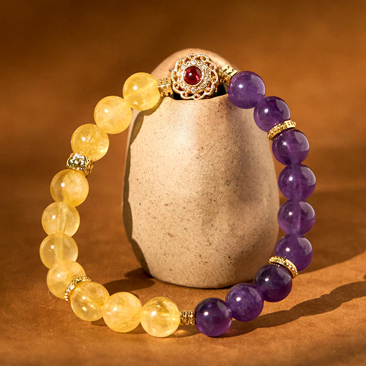 Buddha Stones Citrin Amethyst Pleasure Armband