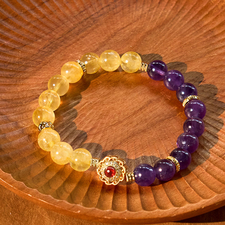 Buddha Stones Citrin Amethyst Pleasure Armband