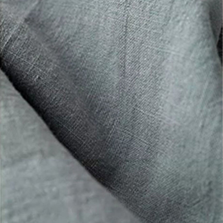 Buddha Stones Lässige, einfarbige Damenhose aus Baumwollleinen mit Kordelzug und Taschen - image 2