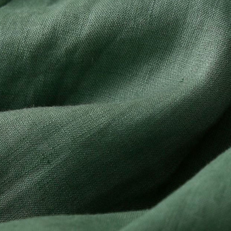 Buddha Stones - Unifarbene, plissierte Shorts aus Baumwollleinen mit Reißverschluss und Taschen