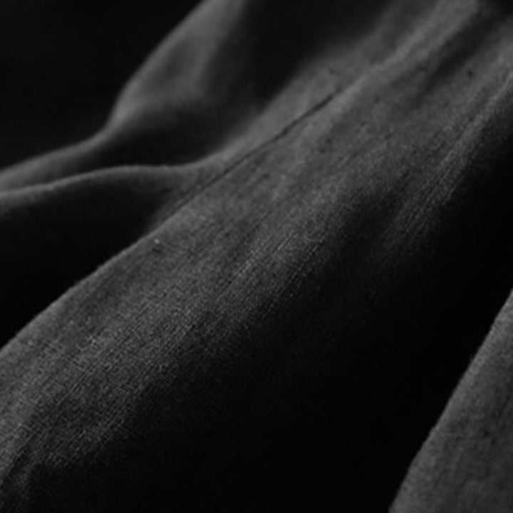 Buddha Stones - Unifarbene Shorts aus Baumwollleinen mit hohlem Spitzendesign und Taschen - image 21