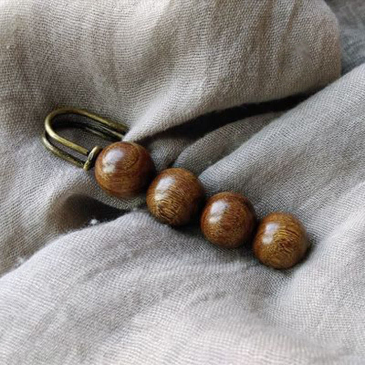 Buddha Stones Vintage Sandelholz Agathis Alba Ebenholz Holz Peltogyne Perlen Heilung Brosche