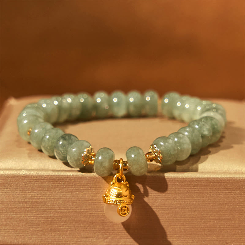 Buddha Stones Erdbeerquarz Cyan Jade Glückskatze Perlen Heilung Armband